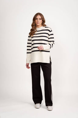 Relaxed Sweater - Off White/Black
