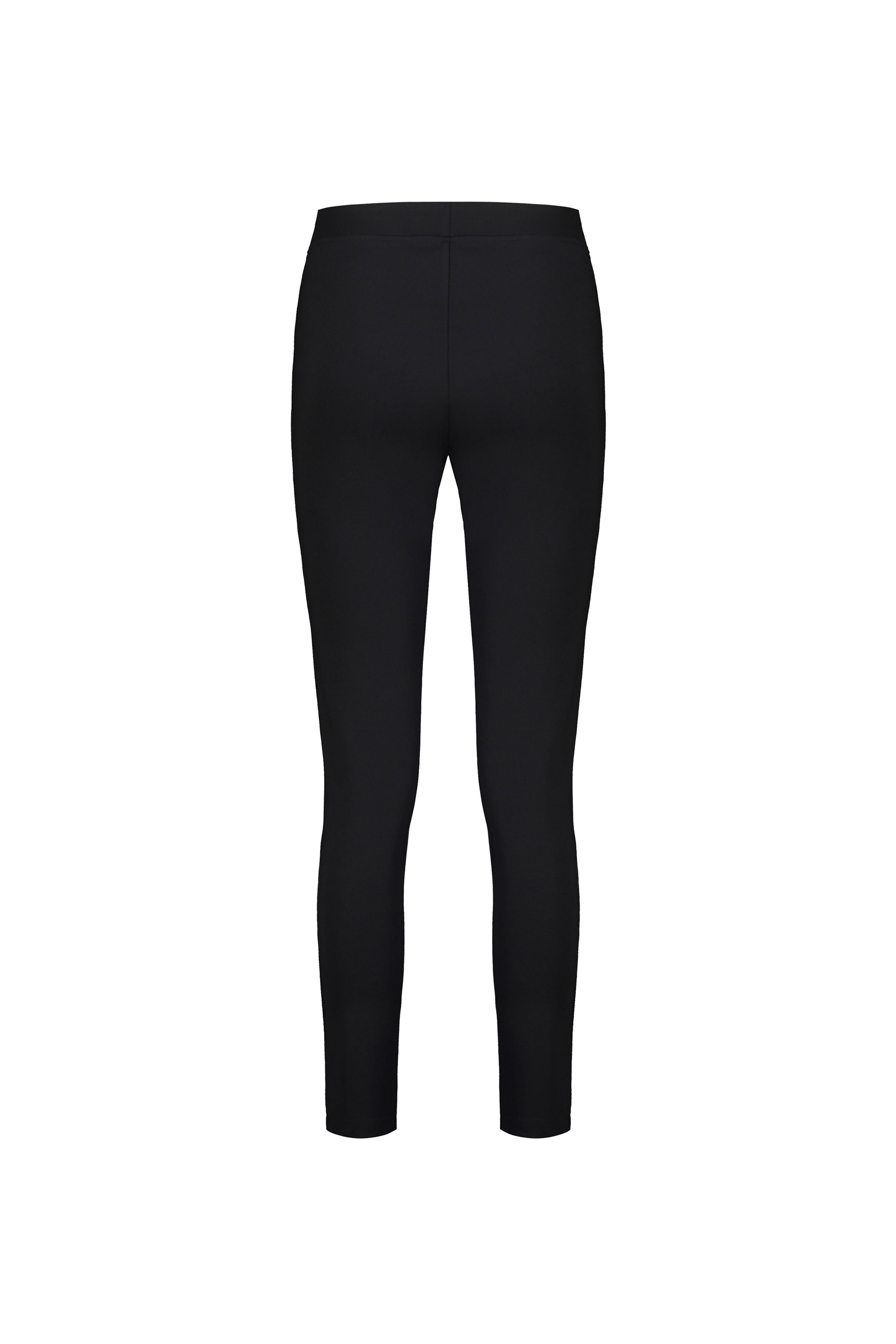 The Vassalli Fortune Pant - Black, full-length pull-on leggings, is shown from the back against a white background. It features a smooth, fitted design with skinny leg style and no visible logos or patterns.