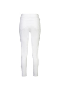 Back view of Vassalli Tide Jean in white denim, featuring an ankle-length skinny leg design and two back pockets, displayed on a plain white background.