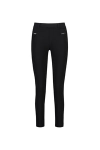 The Vassalli Concept Pant – Black is a slim-fit ankle grazer featuring two front zip pockets, belt loops, and a sleek, minimal design, shown against a plain white background.