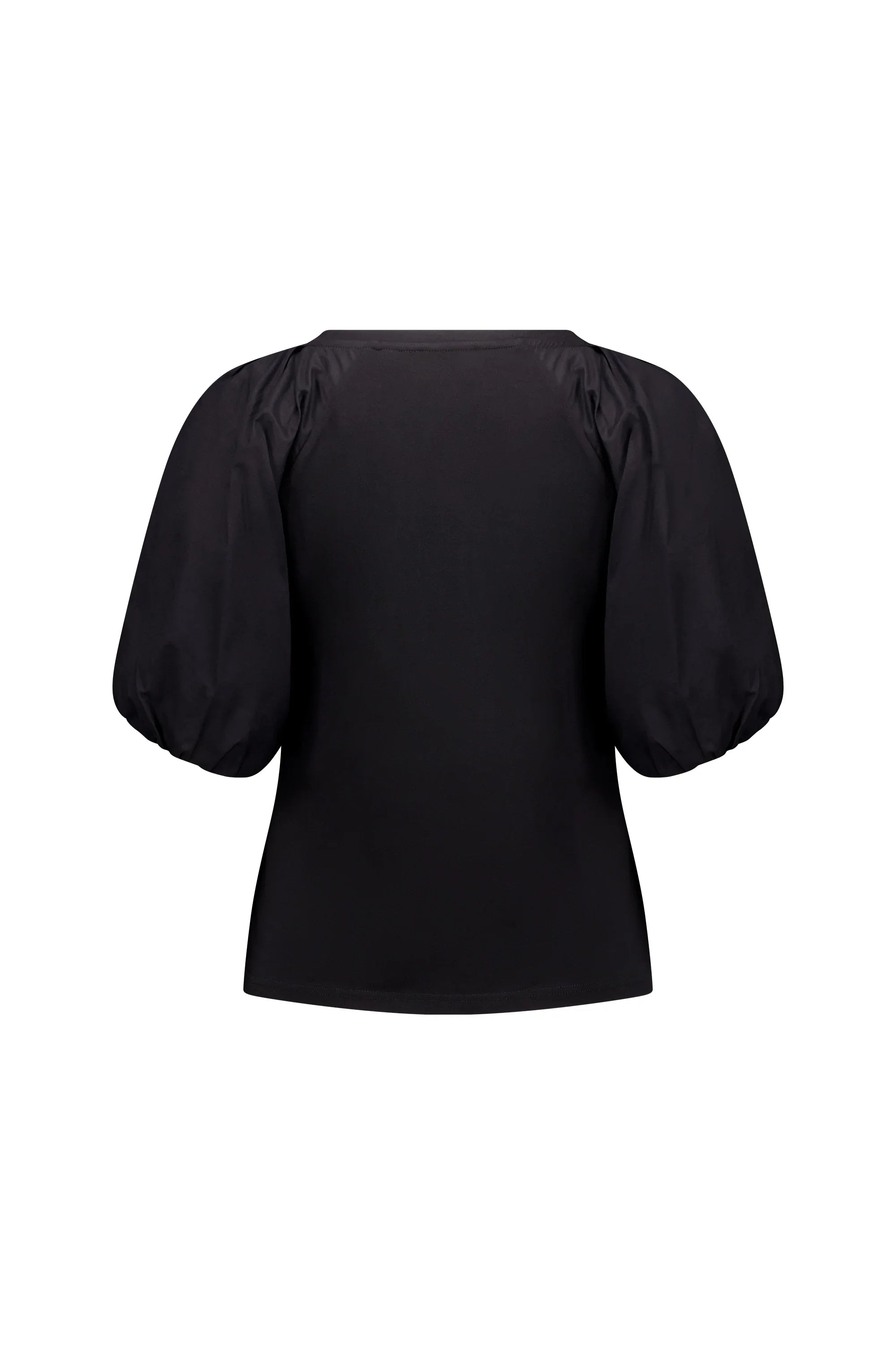 KNEWE Label women's K3050 Zoom Top in Black - close-up fabric detail