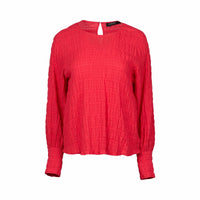 KNEWE Label women's K5075 Volume Top in Chilli - close-up fabric detail