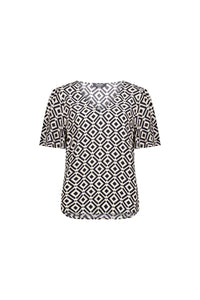 KNEWE Label women's K5077P Hour Top in Theory - close-up fabric detail