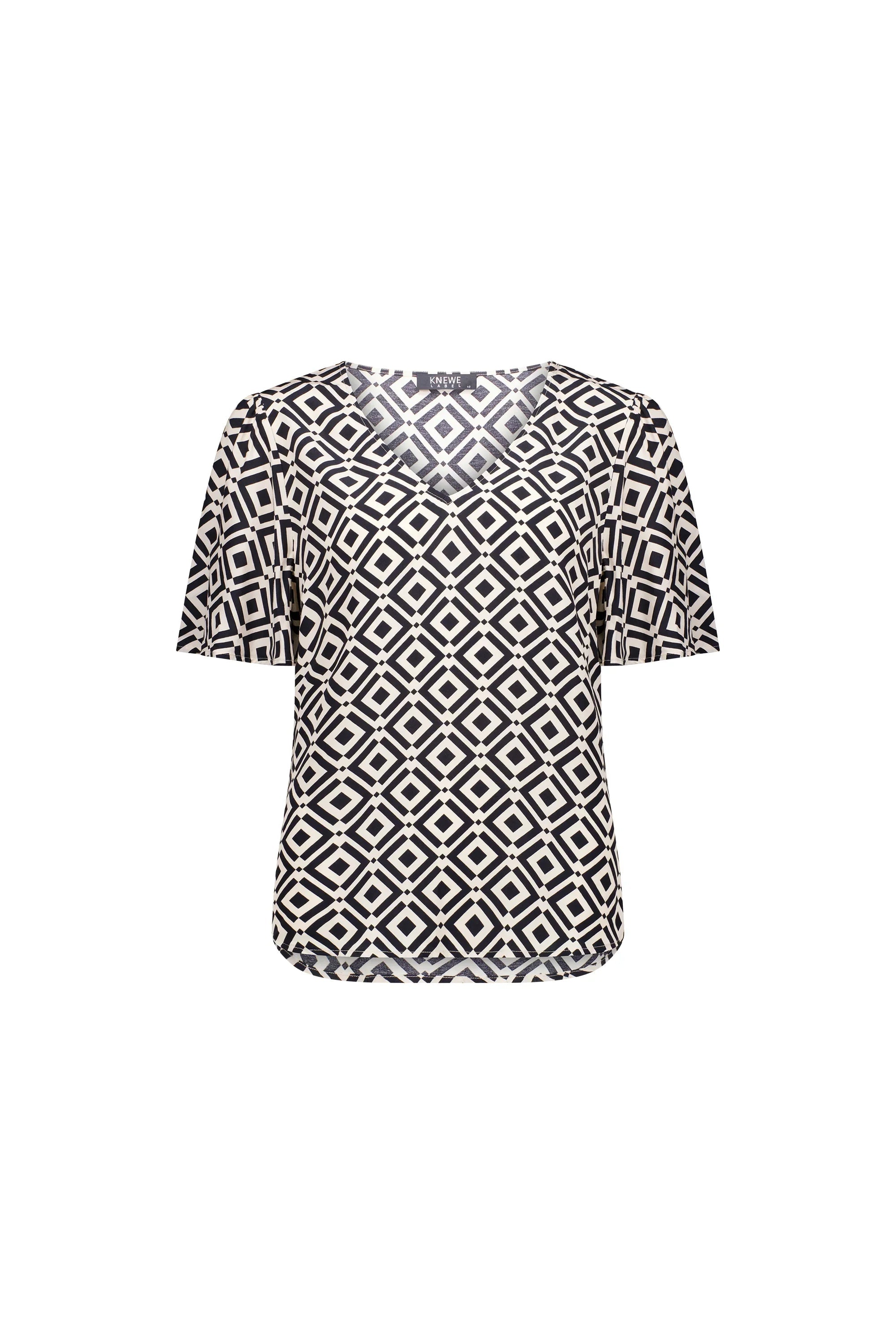 KNEWE Label women's K5077P Hour Top in Theory - close-up fabric detail