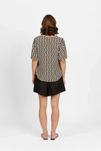 KNEWE Label women's K5077P Hour Top in Theory - close-up fabric detail
