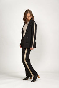 K6031 Clementine Blazer - Black/Oat - Knewe Label