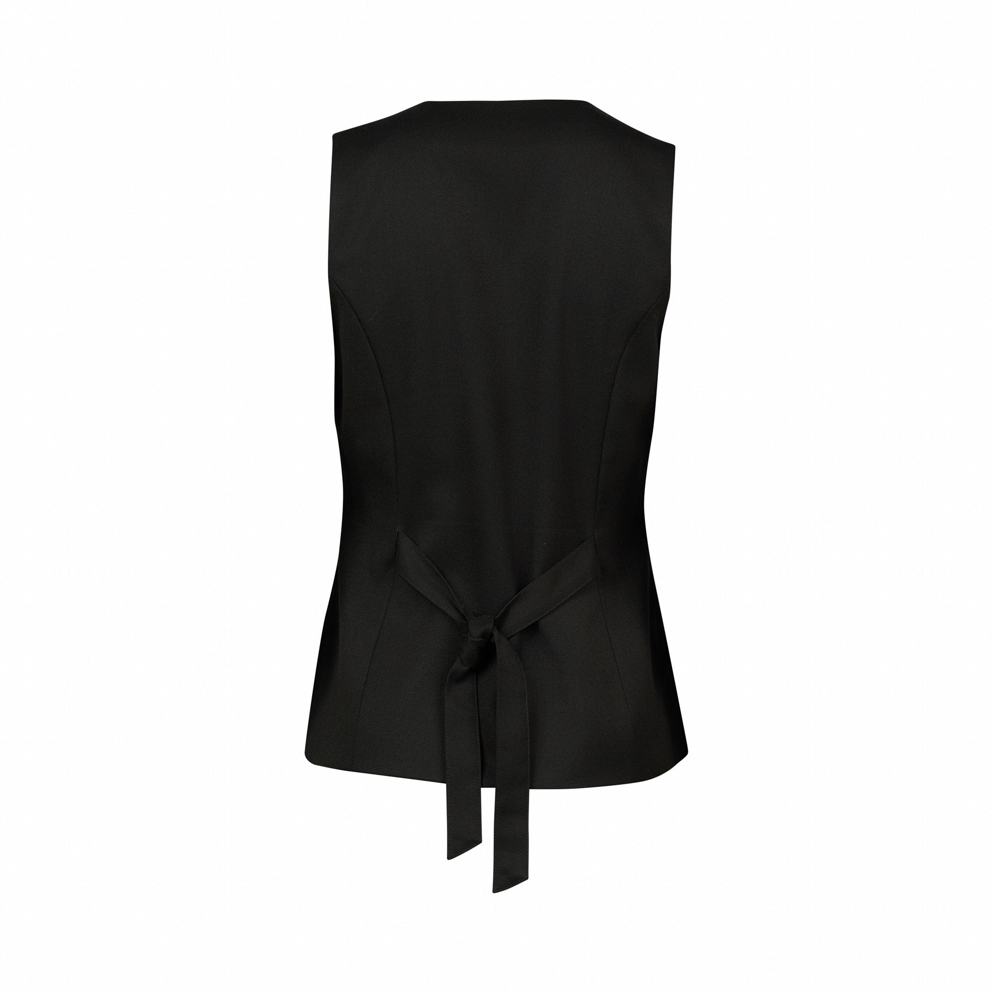 KNEWE Label women's K6042W Florence Vest in Black - close-up fabric detail
