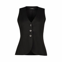 KNEWE Label women's K6042W Florence Vest in Black - close-up fabric detail
