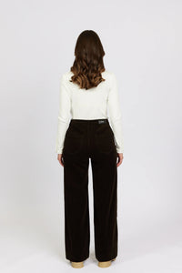 KNEWE Label women's K7089C Roxie Cord in Soot - close-up fabric detail