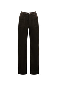 KNEWE Label women's K7089C Roxie Cord in Soot - close-up fabric detail