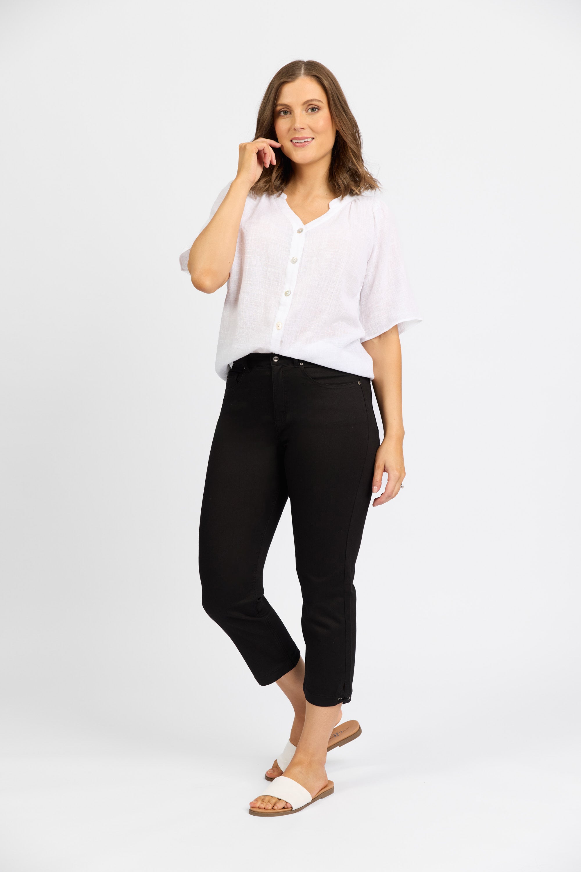 Ryder Crop Pant - Black Denim | Macjays