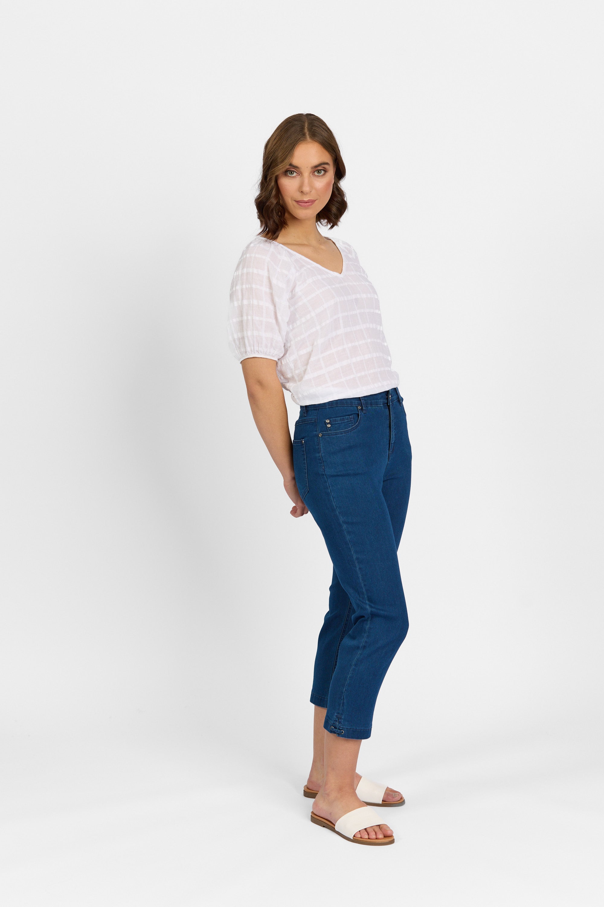 Ryder Crop Pant - Blue Wash Denim | Macjays