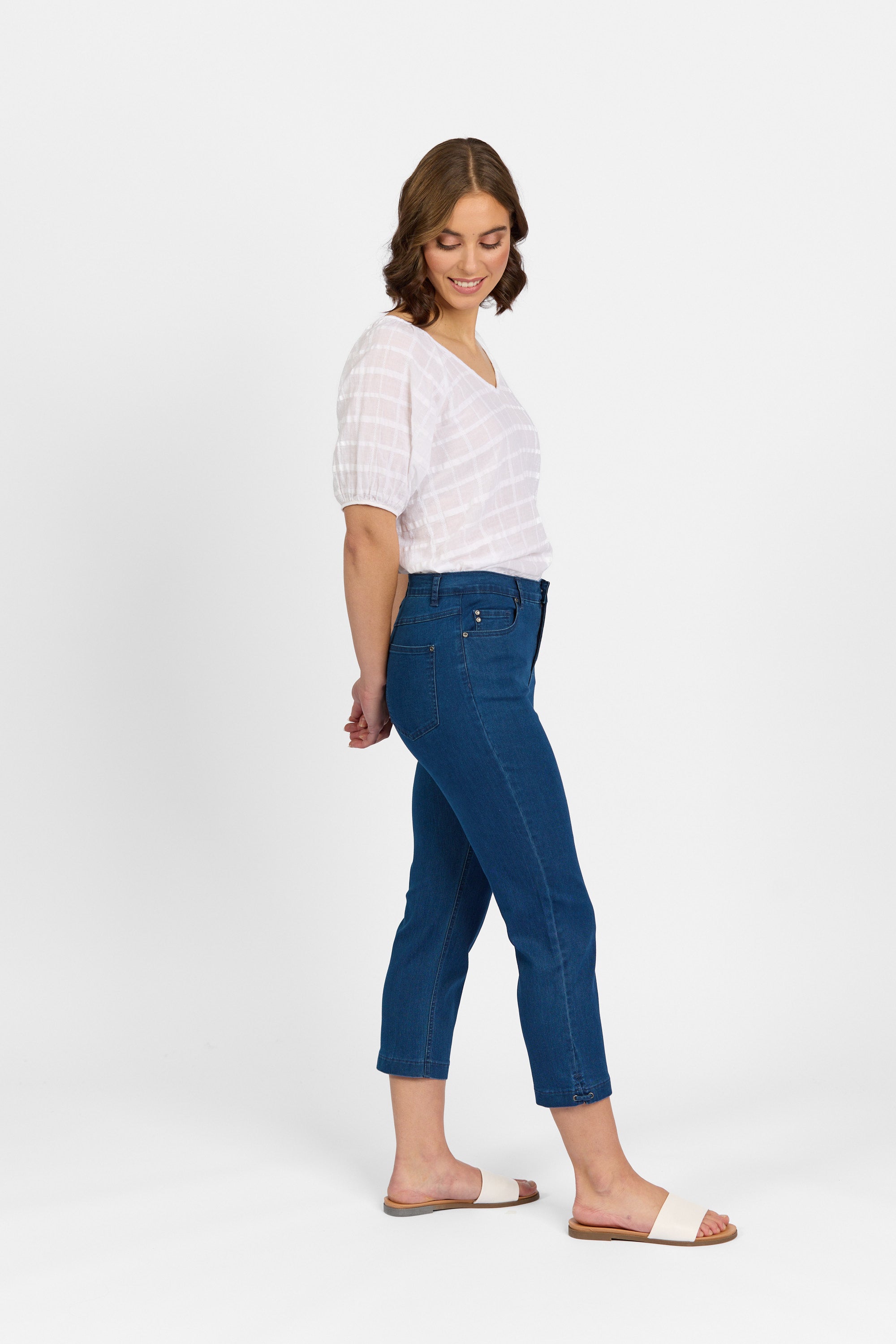Ryder Crop Pant - Blue Wash Denim | Macjays
