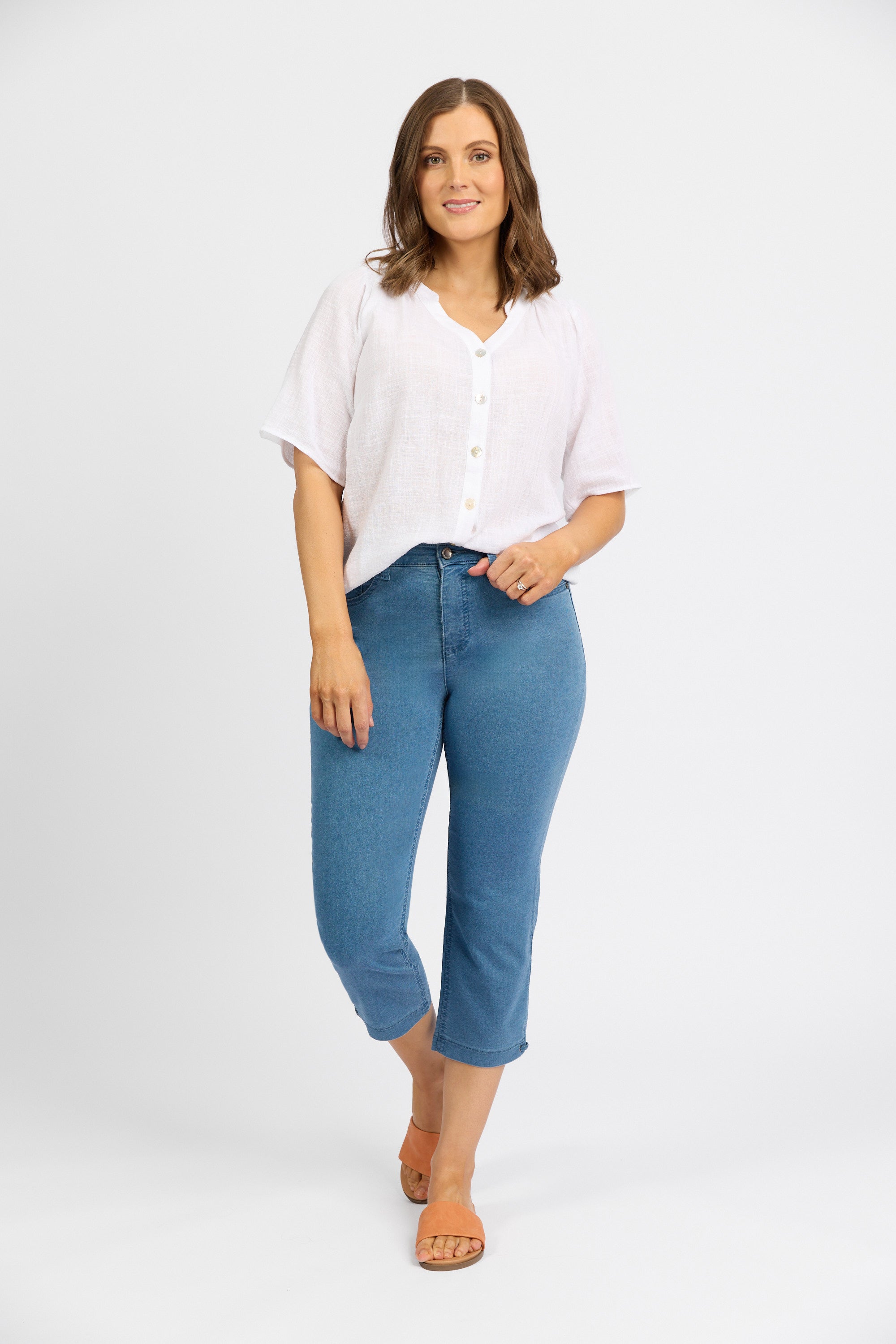 Ryder Crop Pant - Chambray Denim | Macjays