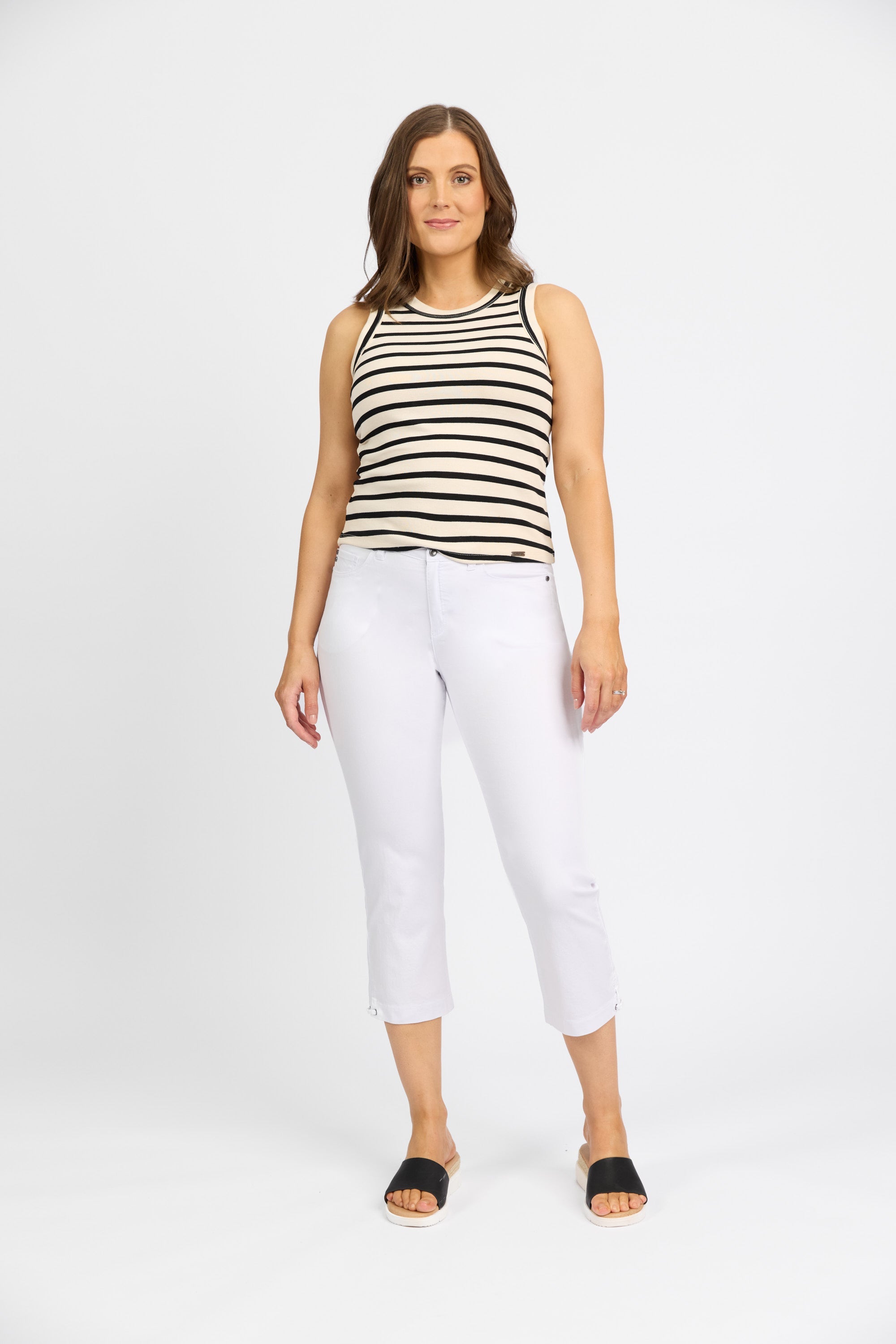 Ryder Crop Pant - White Denim | Macjays