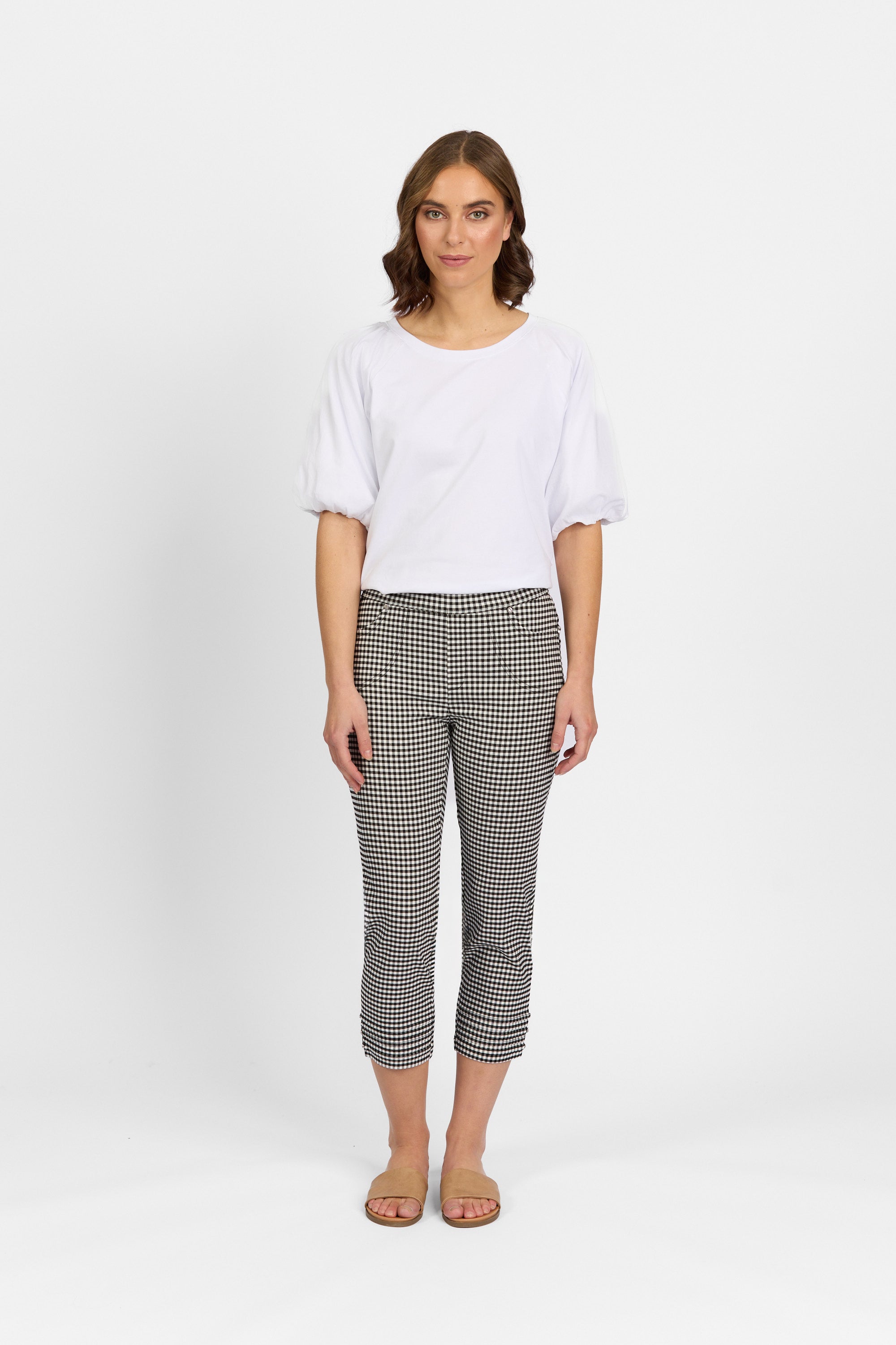 Mercy Crop in Faille - Gingham | Macjays