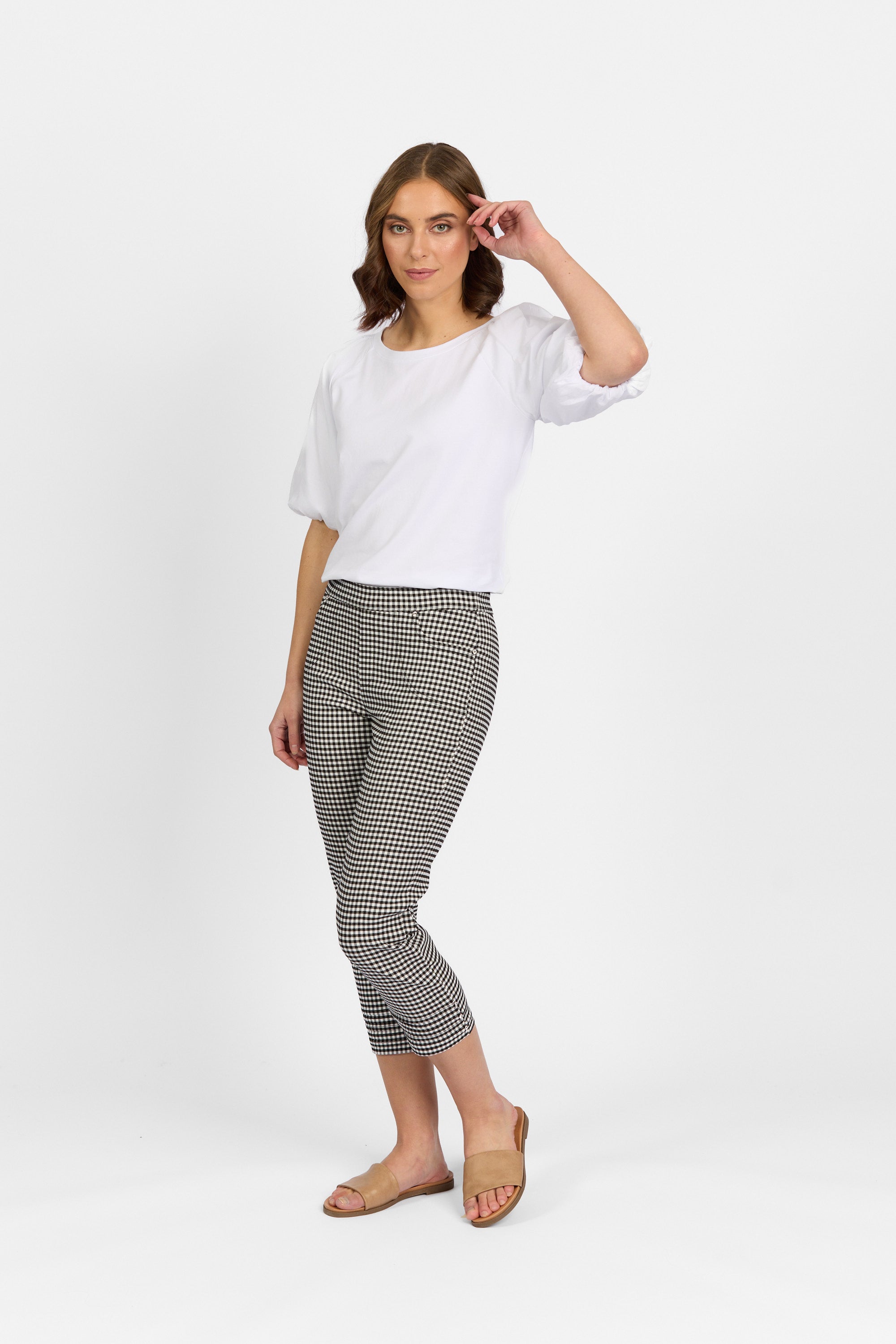 Mercy Crop in Faille - Gingham | Macjays