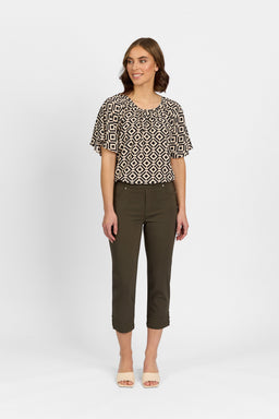 Mercy Crop in Faille - Khaki | Macjays