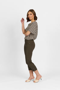 Mercy Crop in Faille - Khaki | Macjays