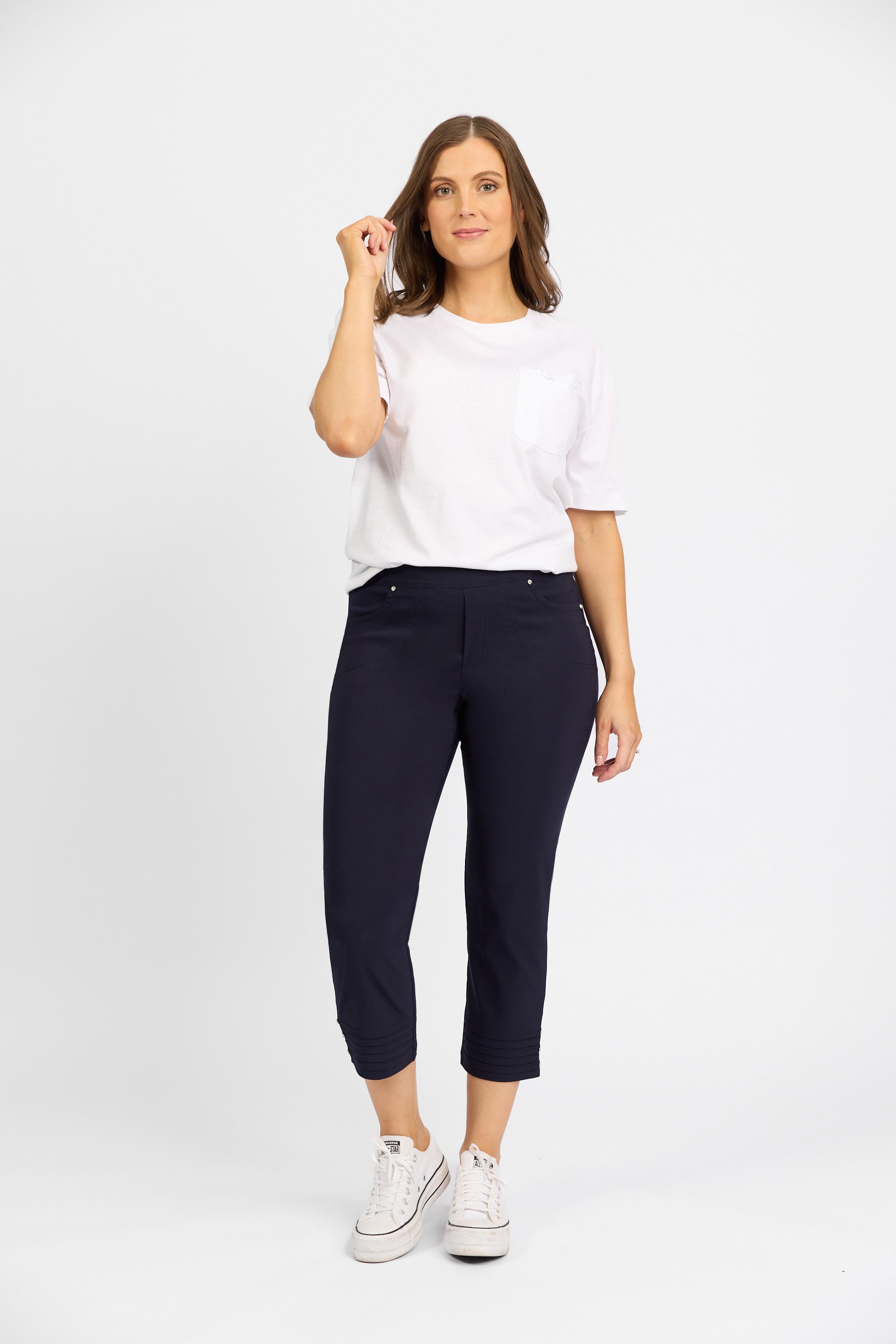 Mercy Crop in Faille - Navy | Macjays