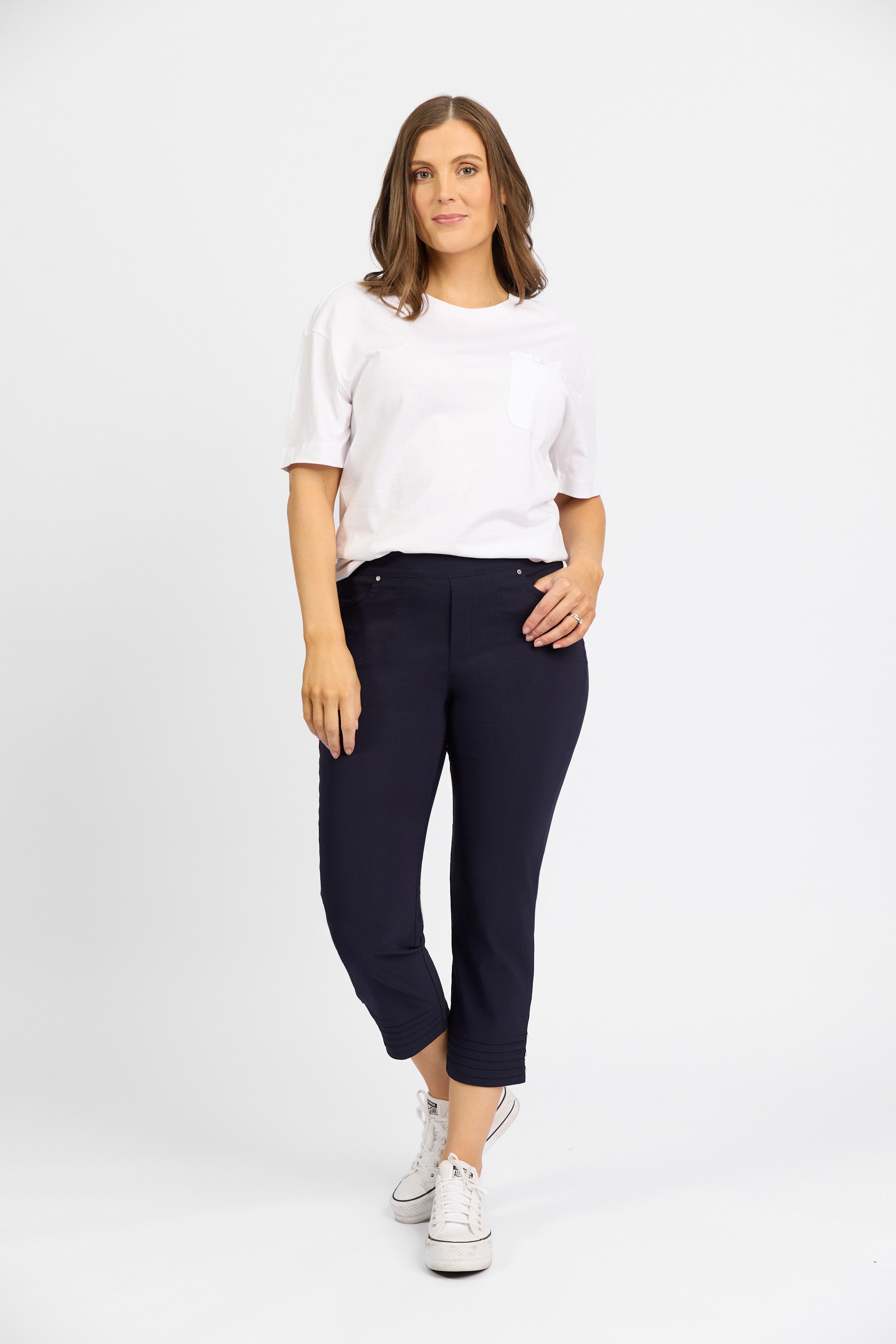 Mercy Crop in Faille - Navy | Macjays