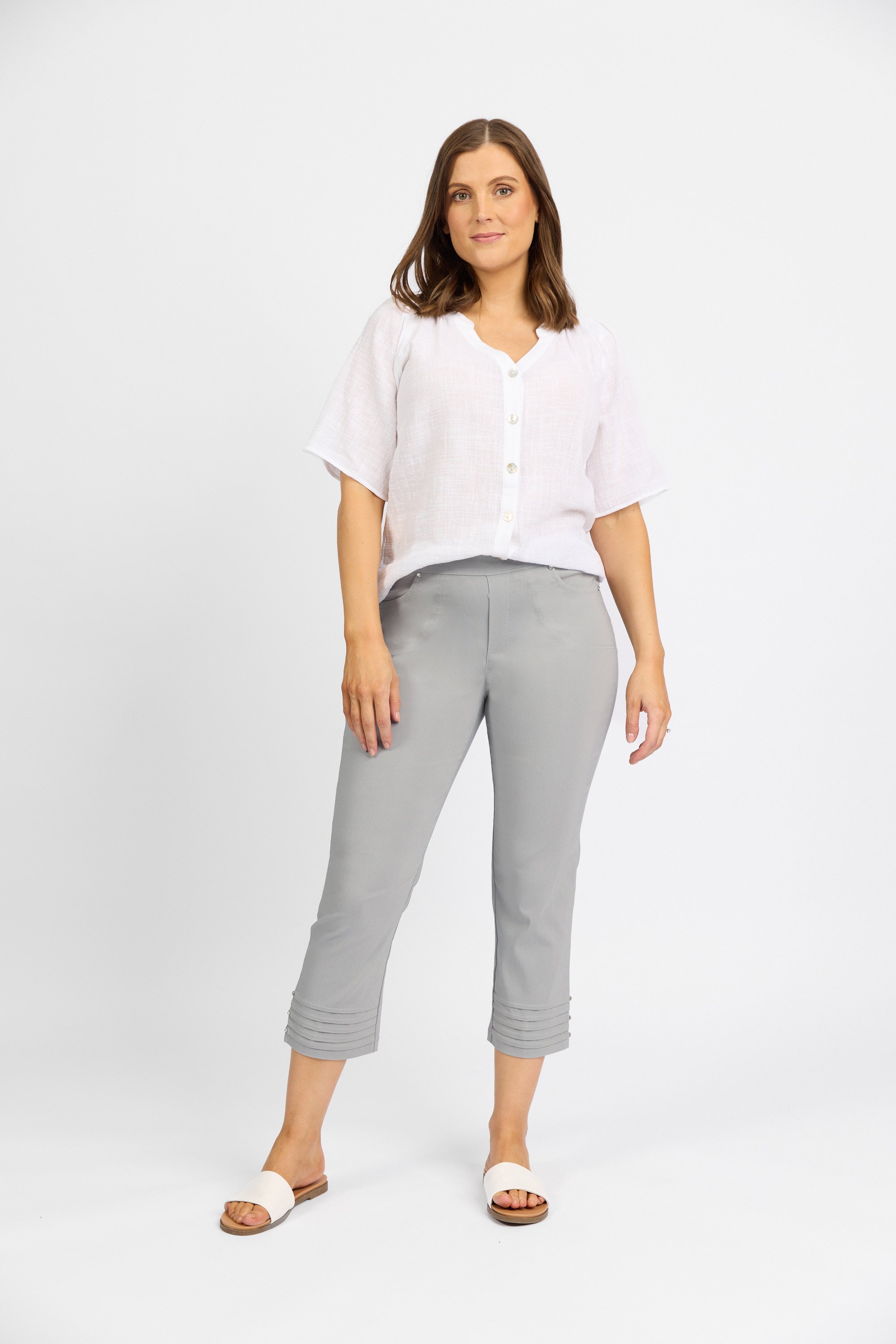 Mercy Crop in Faille - Silver | Macjays