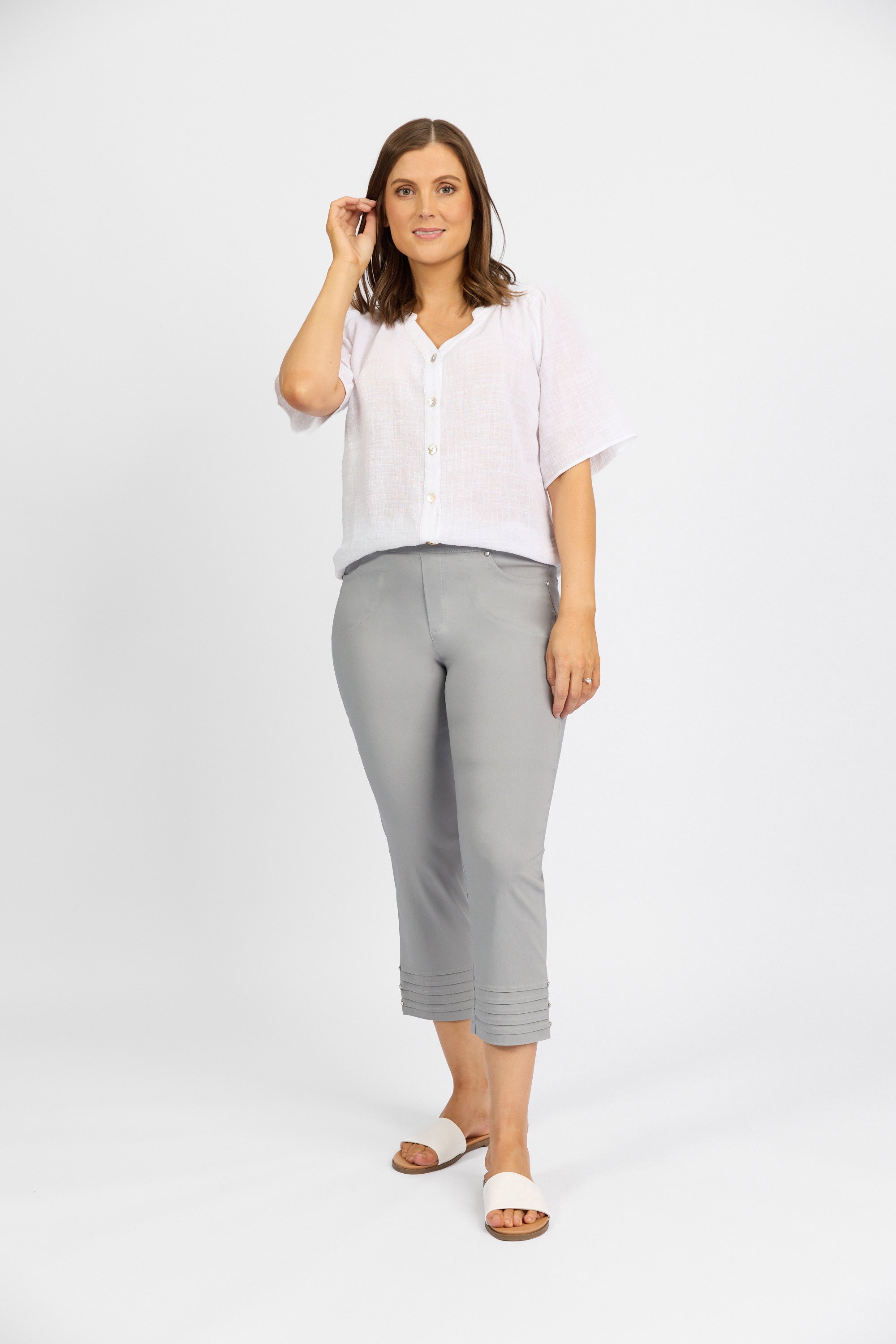 Mercy Crop in Faille - Silver | Macjays