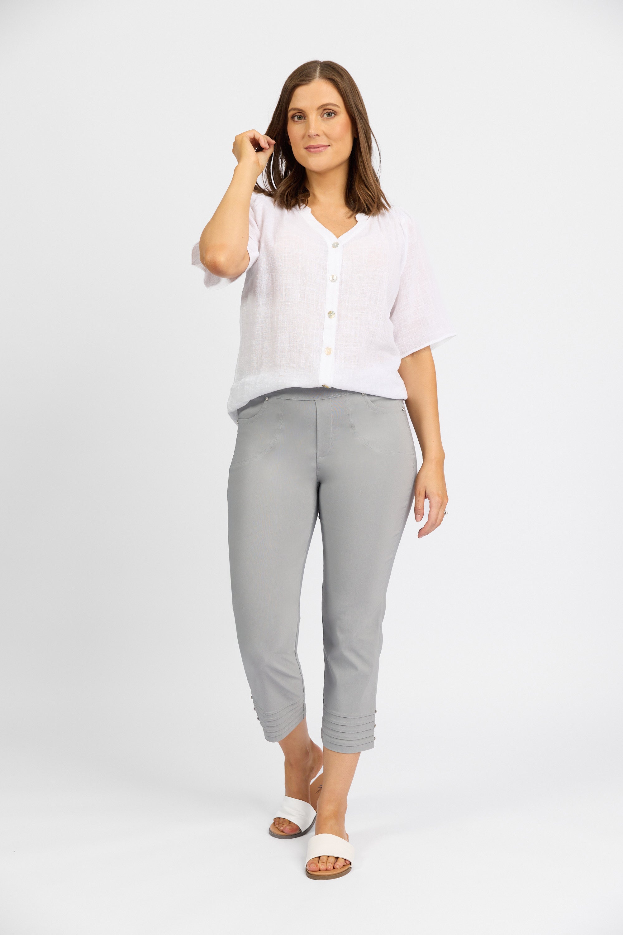 Mercy Crop in Faille - Silver | Macjays