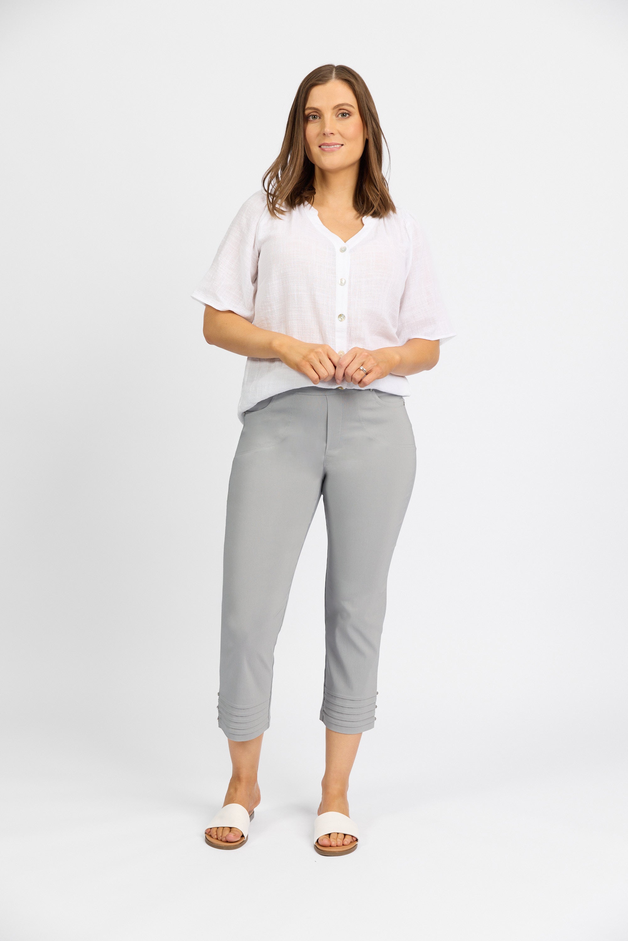 Mercy Crop in Faille - Silver | Macjays