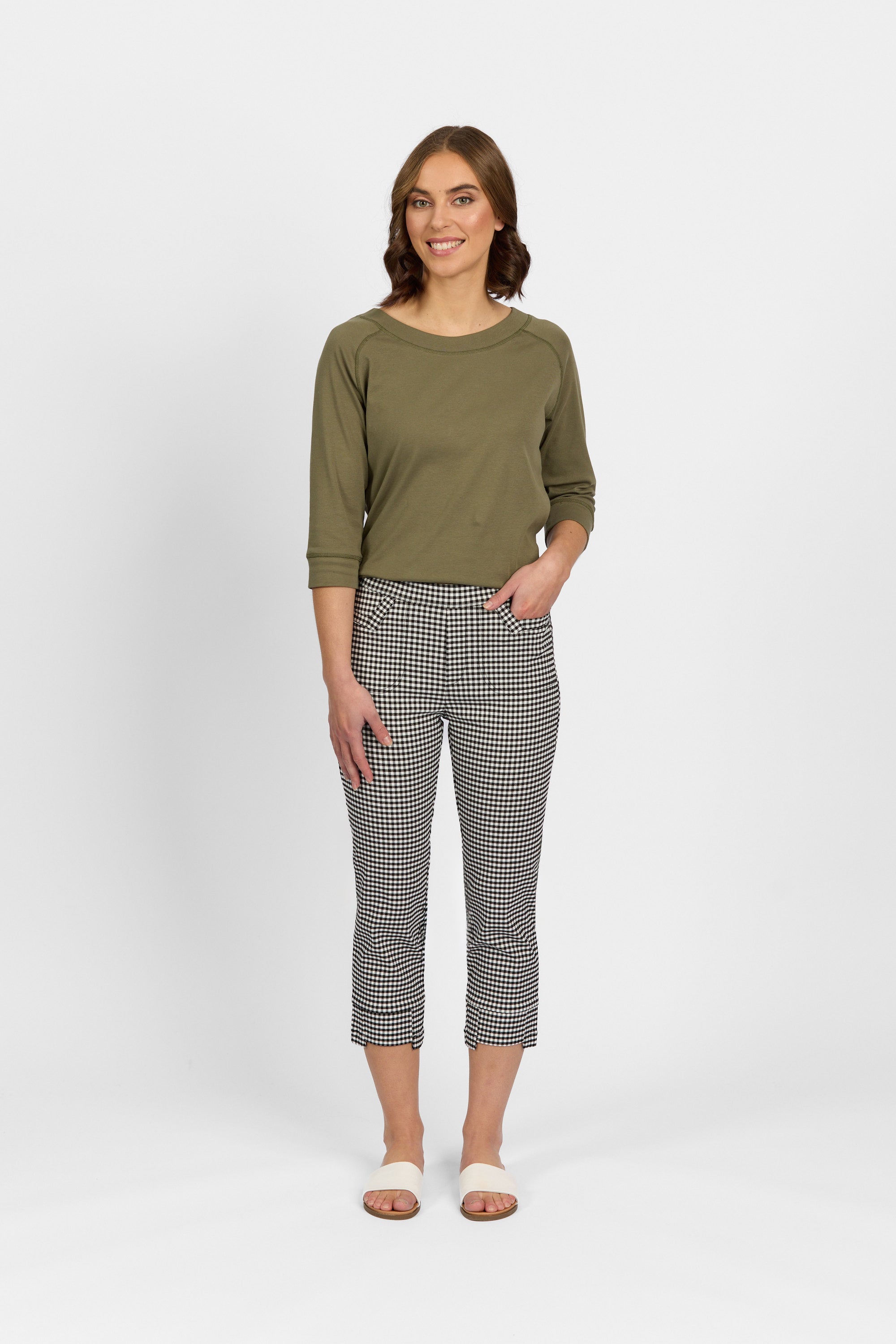 Roam Crop in Faille - Gingham | Macjays