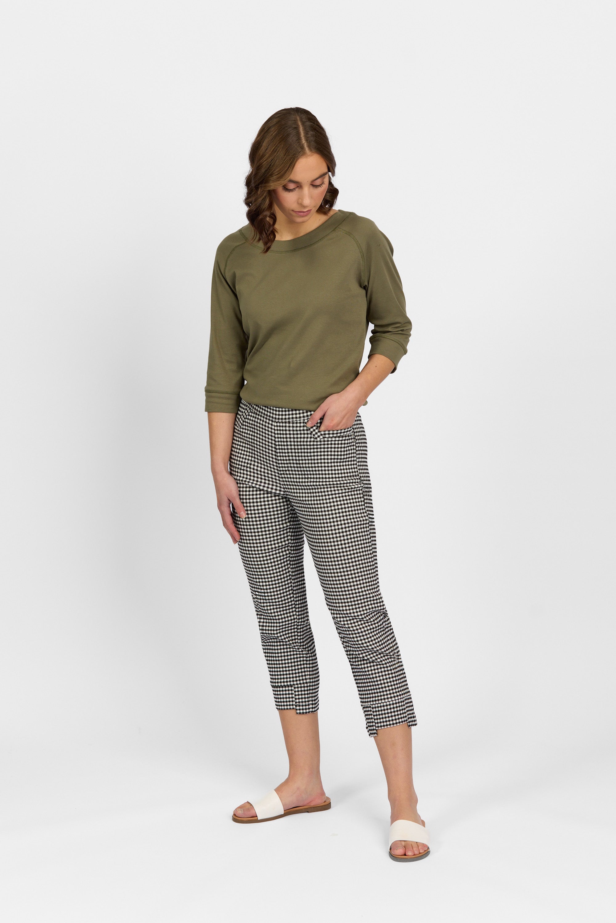 Roam Crop in Faille - Gingham | Macjays