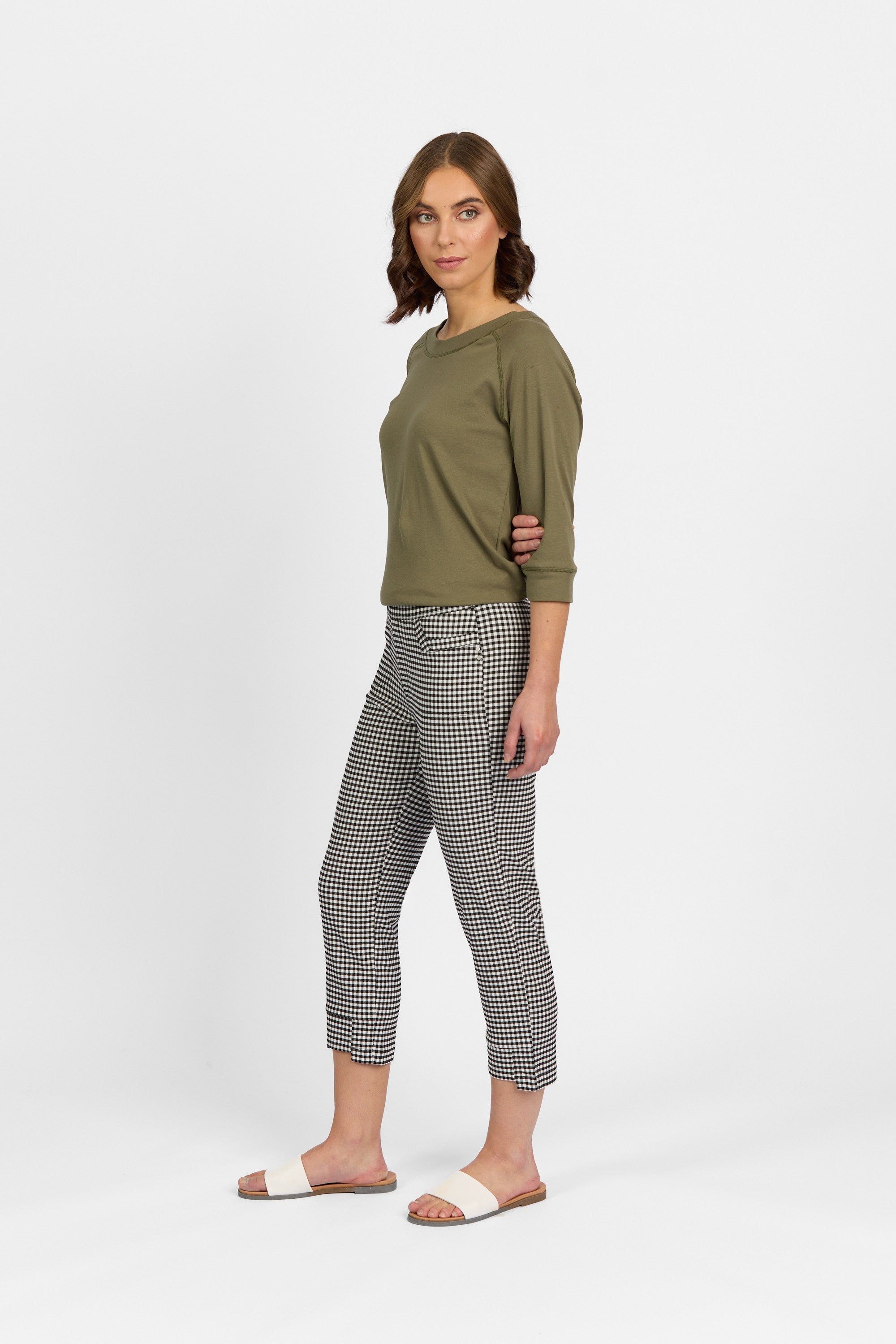 Roam Crop in Faille - Gingham | Macjays