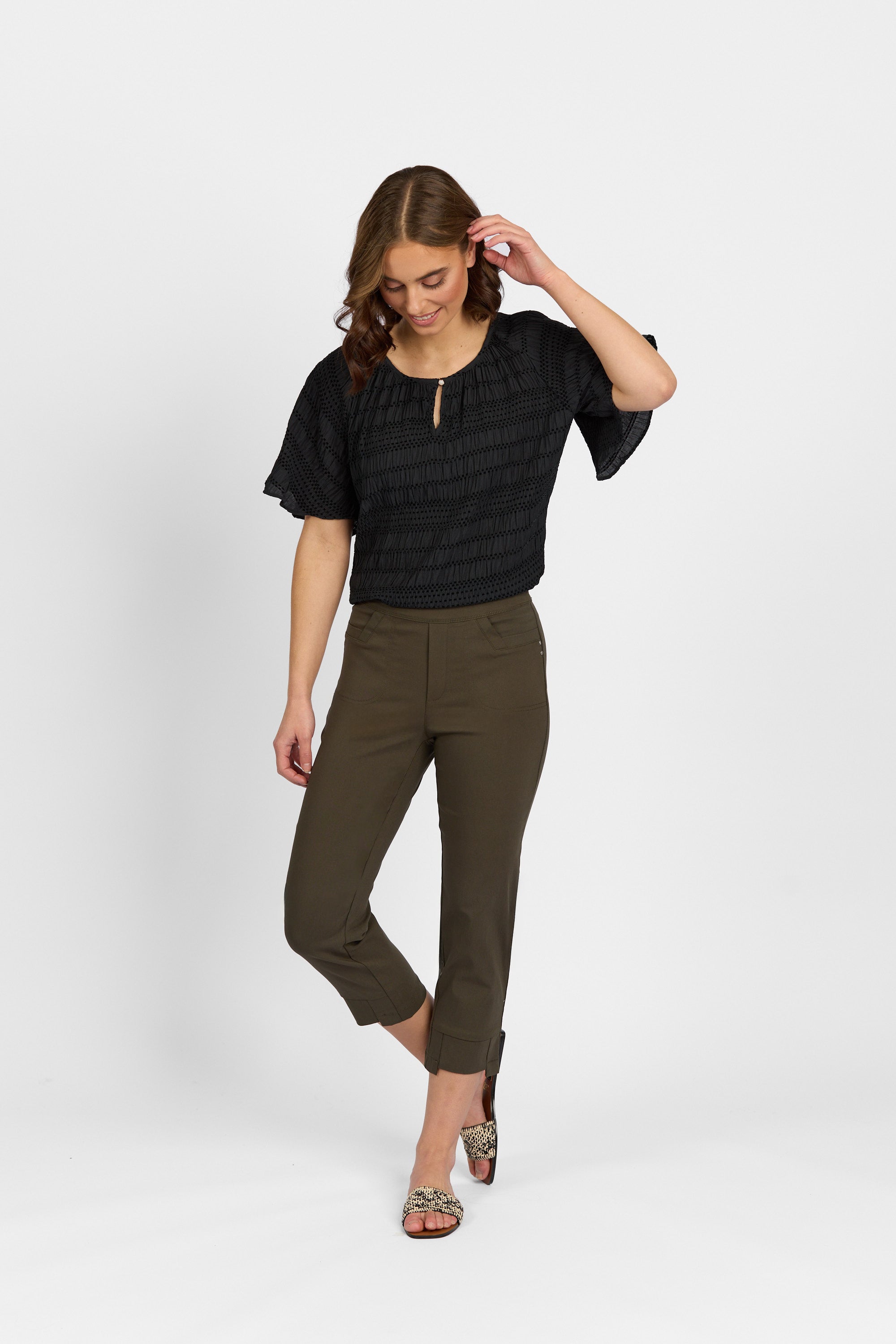 Roam Crop in Faille - Khaki | Macjays