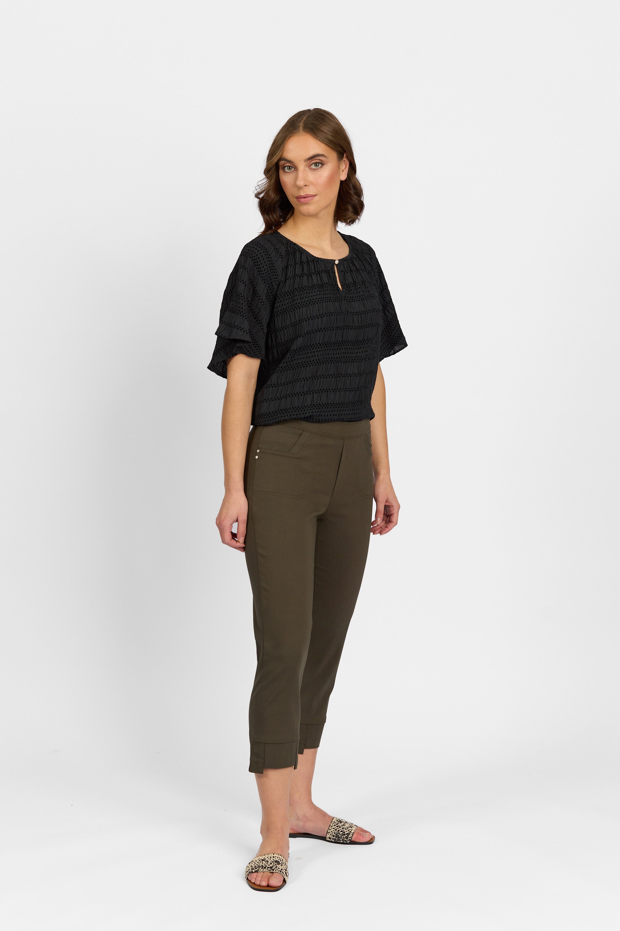 Roam Crop in Faille - Khaki | Macjays