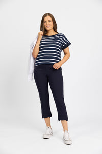 Roam Crop in Faille - Navy | Macjays