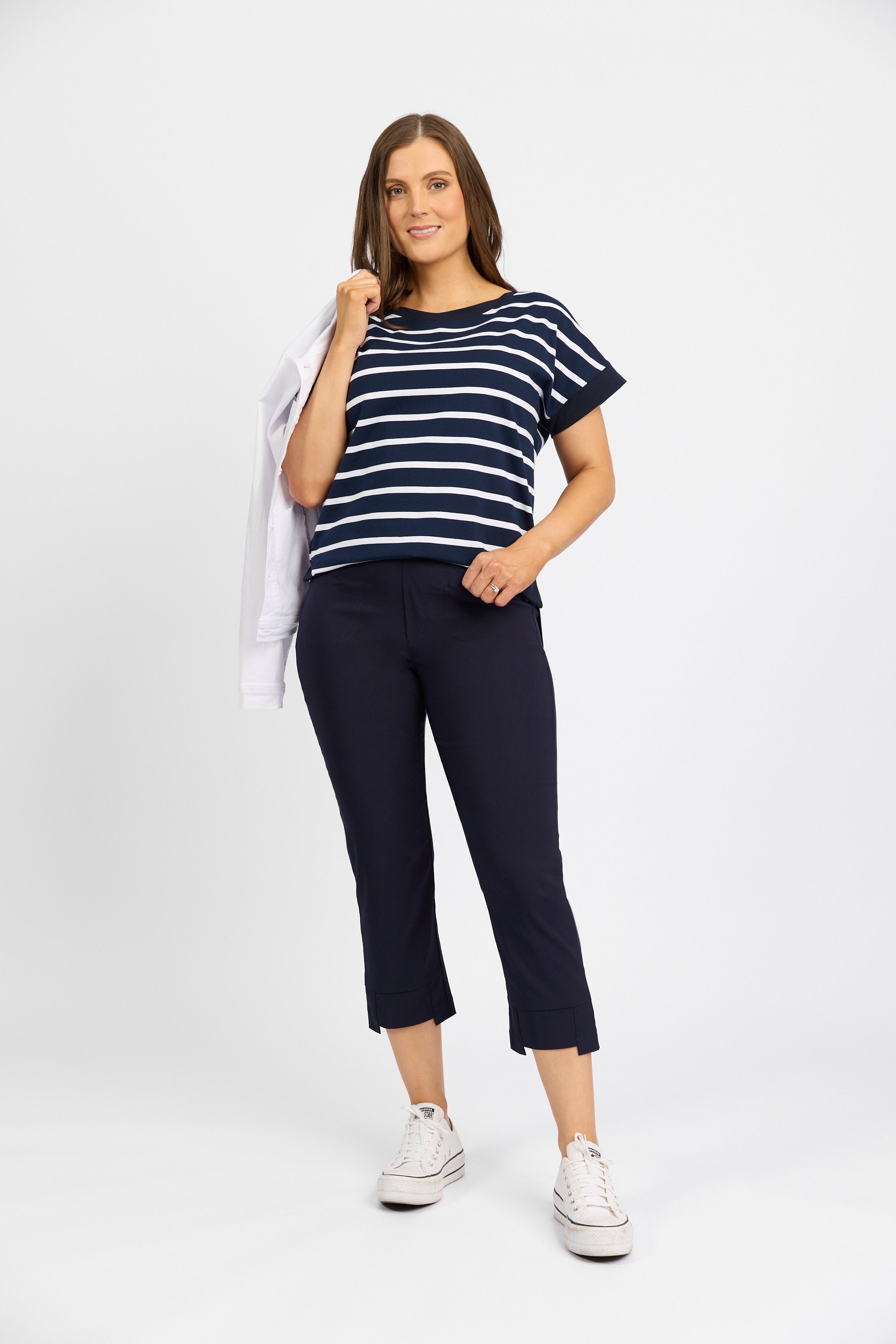 Roam Crop in Faille - Navy | Macjays