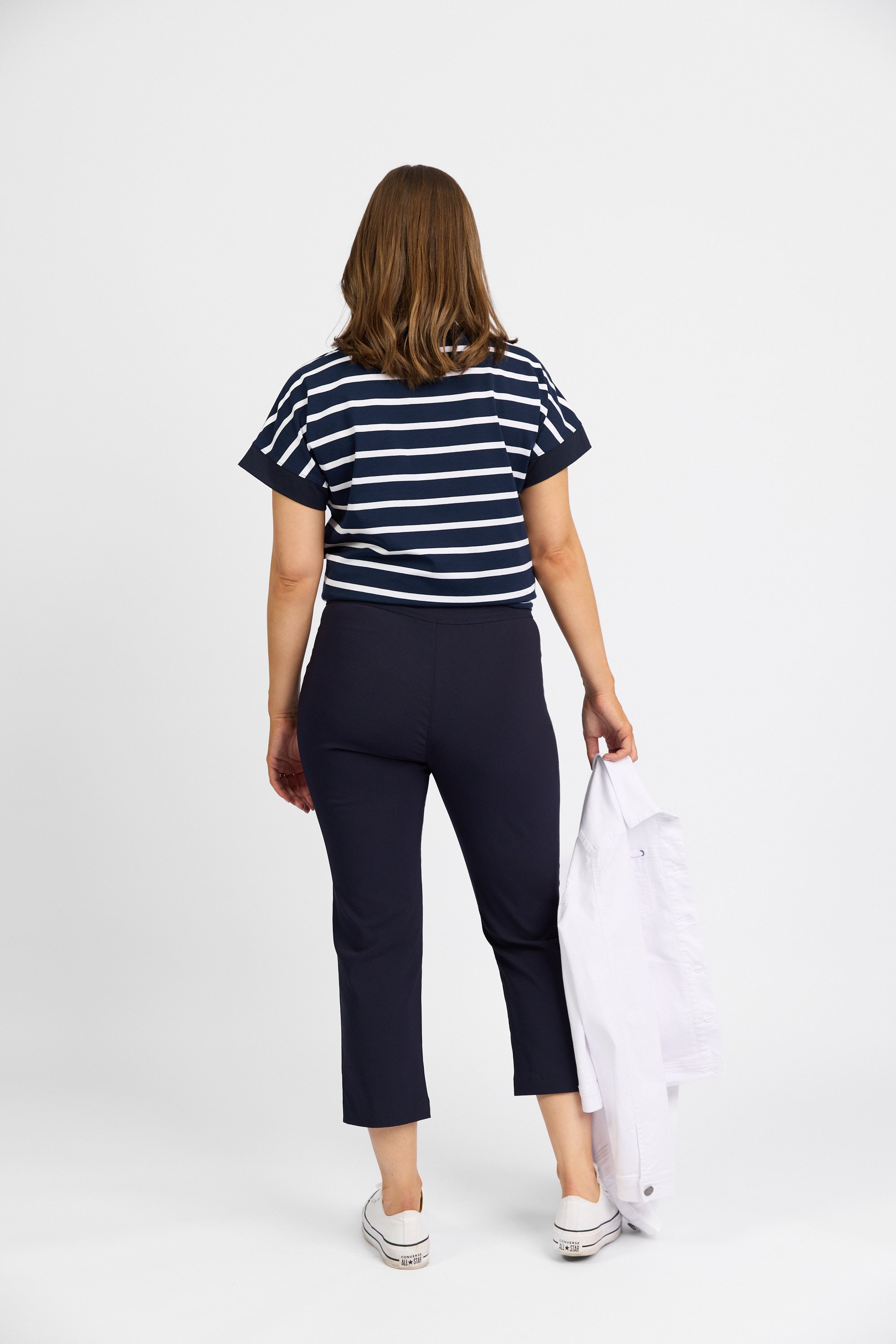 Roam Crop in Faille - Navy | Macjays