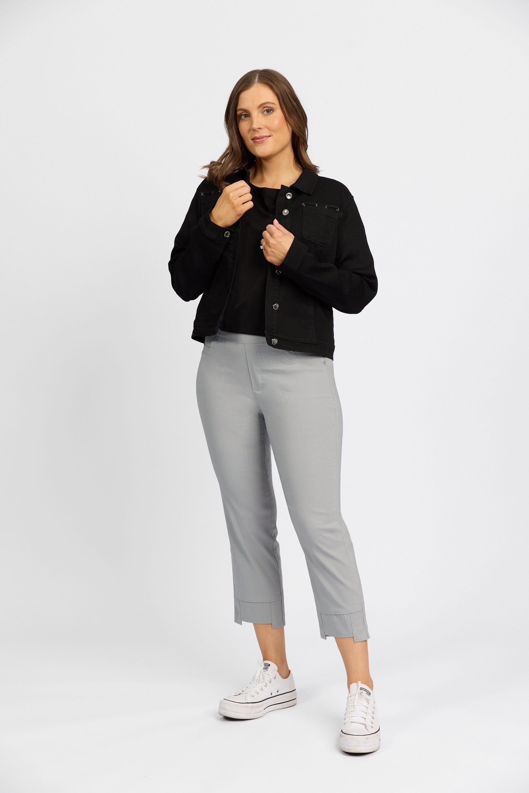 Roam Crop in Faille - Silver | Macjays