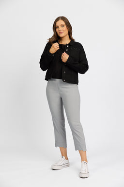 Roam Crop in Faille - Silver | Macjays