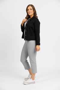 Roam Crop in Faille - Silver | Macjays