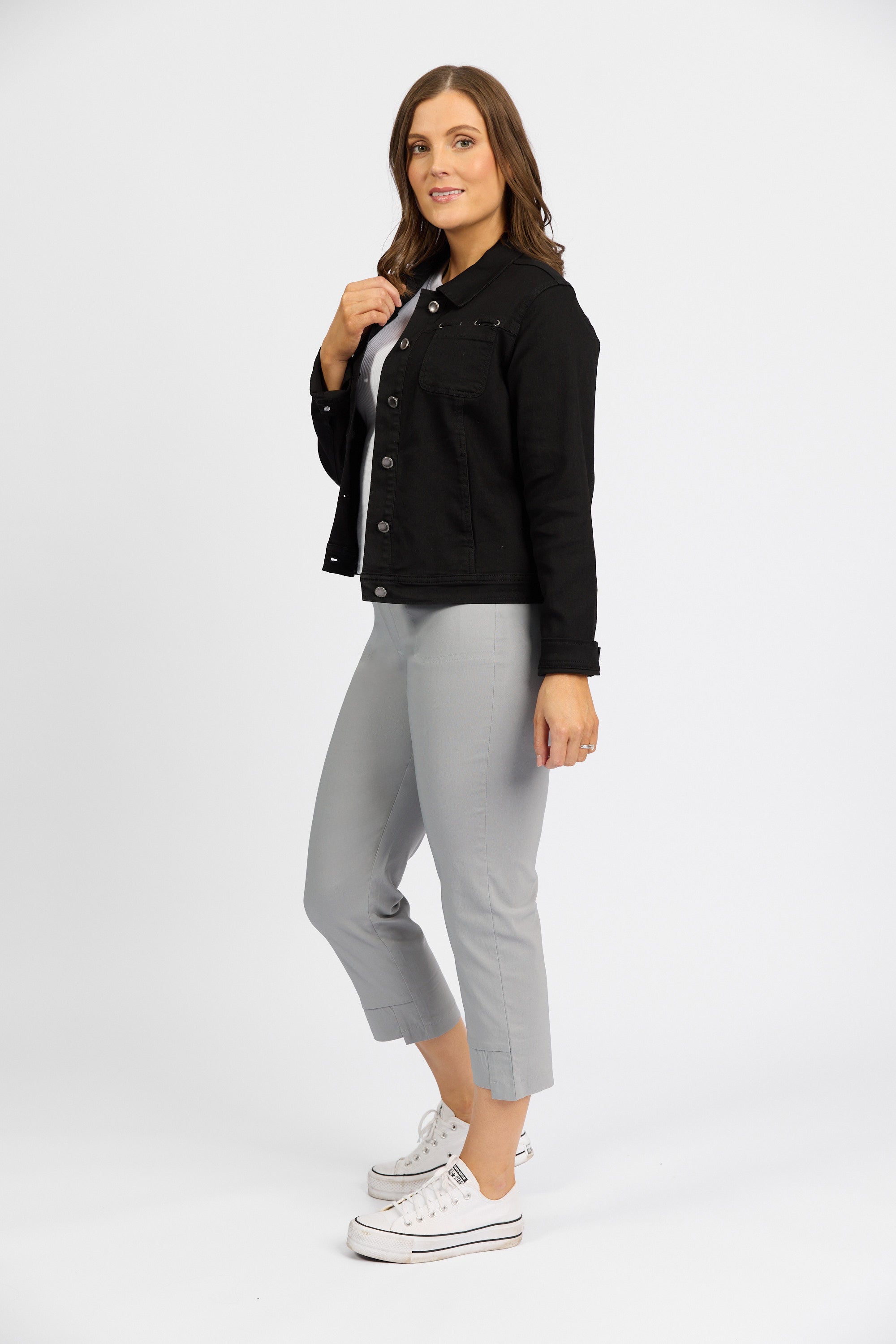 Roam Crop in Faille - Silver | Macjays
