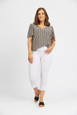 Roam Crop in Faille - White | Macjays