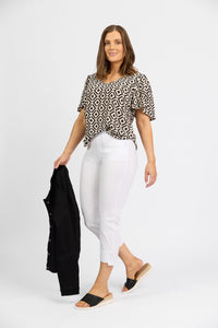 Roam Crop in Faille - White | Macjays