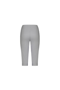 Back view of Vassalli's Paris Short - Silver: light gray, knee-length fitted shorts in comfortable stretch fabric, isolated on a white background.