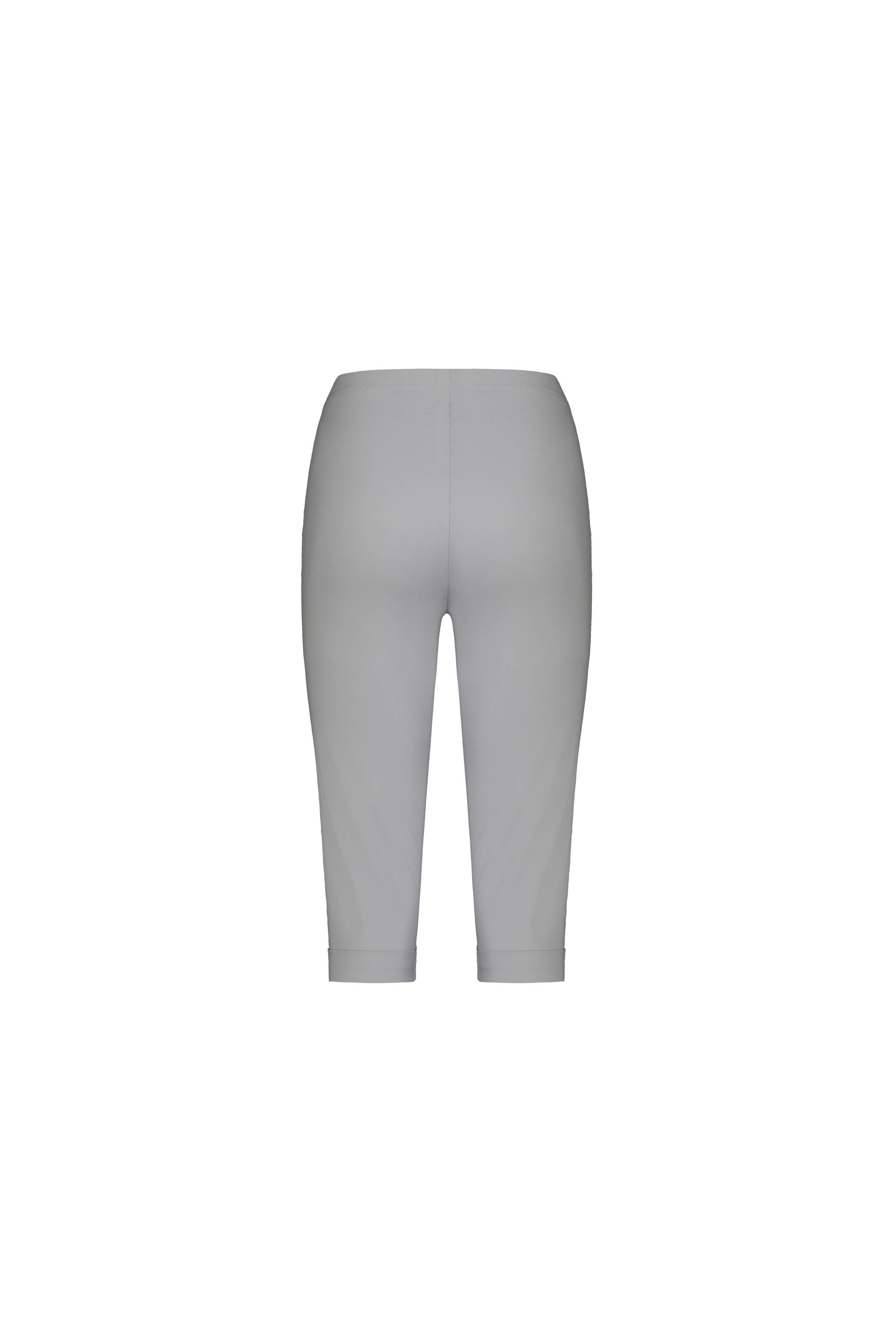Back view of Vassalli's Paris Short - Silver: light gray, knee-length fitted shorts in comfortable stretch fabric, isolated on a white background.