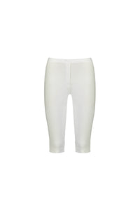 The Vassalli Paris Short - White features knee-length, fitted cycling shorts from the Paris Collection, made with premium stretch fabric and shown from the front on a plain white background.