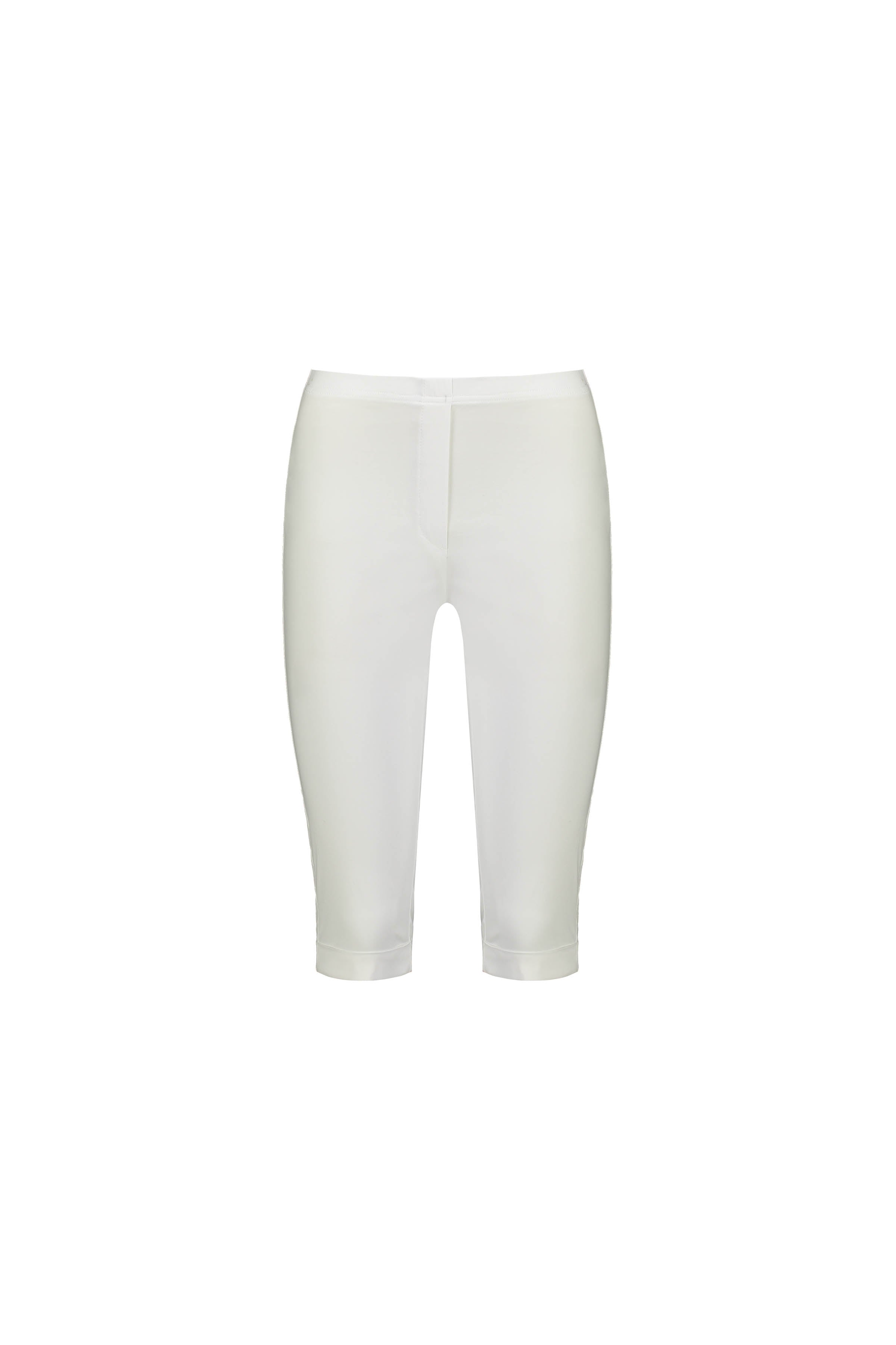 The Vassalli Paris Short - White features knee-length, fitted cycling shorts from the Paris Collection, made with premium stretch fabric and shown from the front on a plain white background.