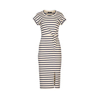 KNEWE Label women's K1047 Parker Dress Cream in Ink - close-up fabric detail