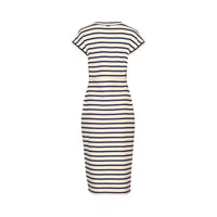KNEWE Label women's K1047 Parker Dress Cream in Ink - close-up fabric detail