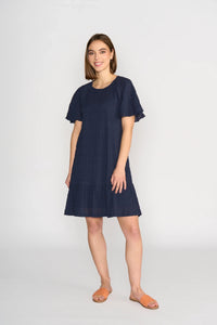 KNEWE Label women's K1048 Eclipse Dress Ink in Texture - close-up fabric detail